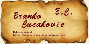 Branko Čučaković vizit kartica